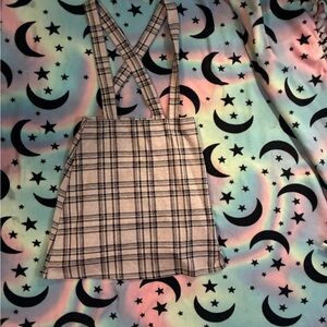 Plaid Suspender Skirt
